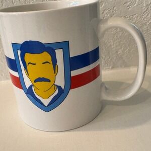 Ted Lasso Believe Mug White Blue Red Yellow Cartoon Character